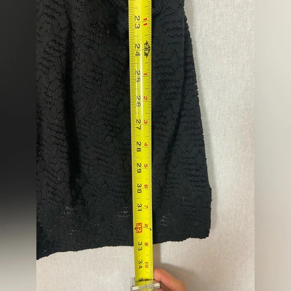 Free People black  lace overlay pocket cut-out mini dress Sz XS - Picture 14 of 14